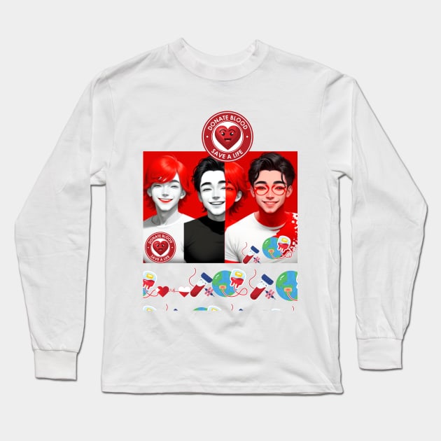 Donate blood save a life Long Sleeve T-Shirt by vibrant creation